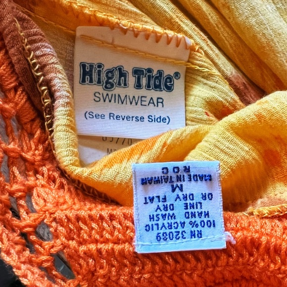 1970s High Tide Sunset Crochet Halter Neck Maxi - Picture 8 of 9